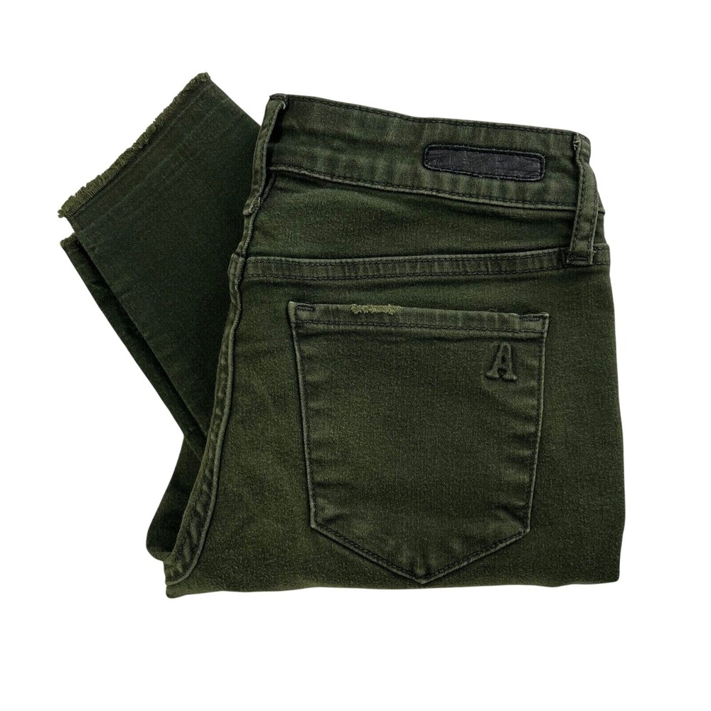 Articles of Society Dark‎ Green Womens Ripped DIstressed Skinny Jeans 571